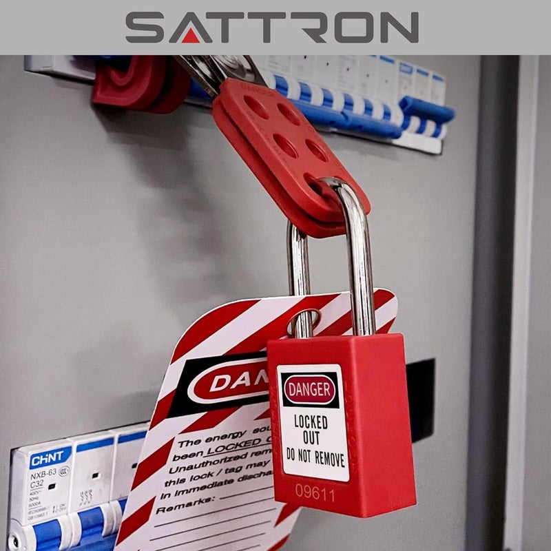 SATTRON Lockout Tagout Lock Red 5pcs Set, Loto Product Padlocks Keyed Different, OSHA Compliant, Loto Locks Safety Locks with Keys for Lock Out Tag Out Stations and Devices - Image 5